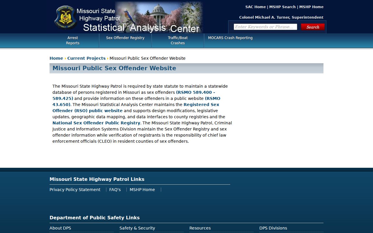 Lawrence County sex offender lookup through the Missouri registry overview