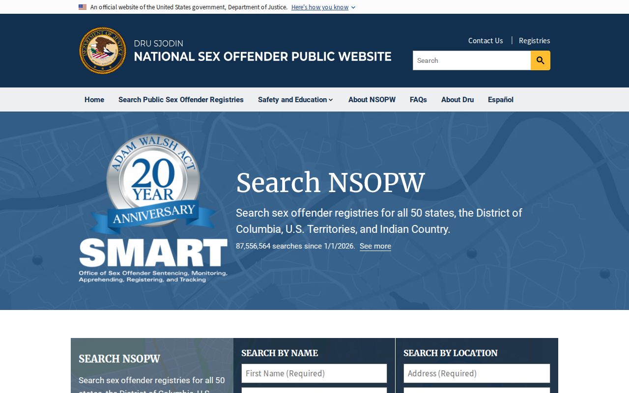 Lawrence County sex offender lookup using the national public registry