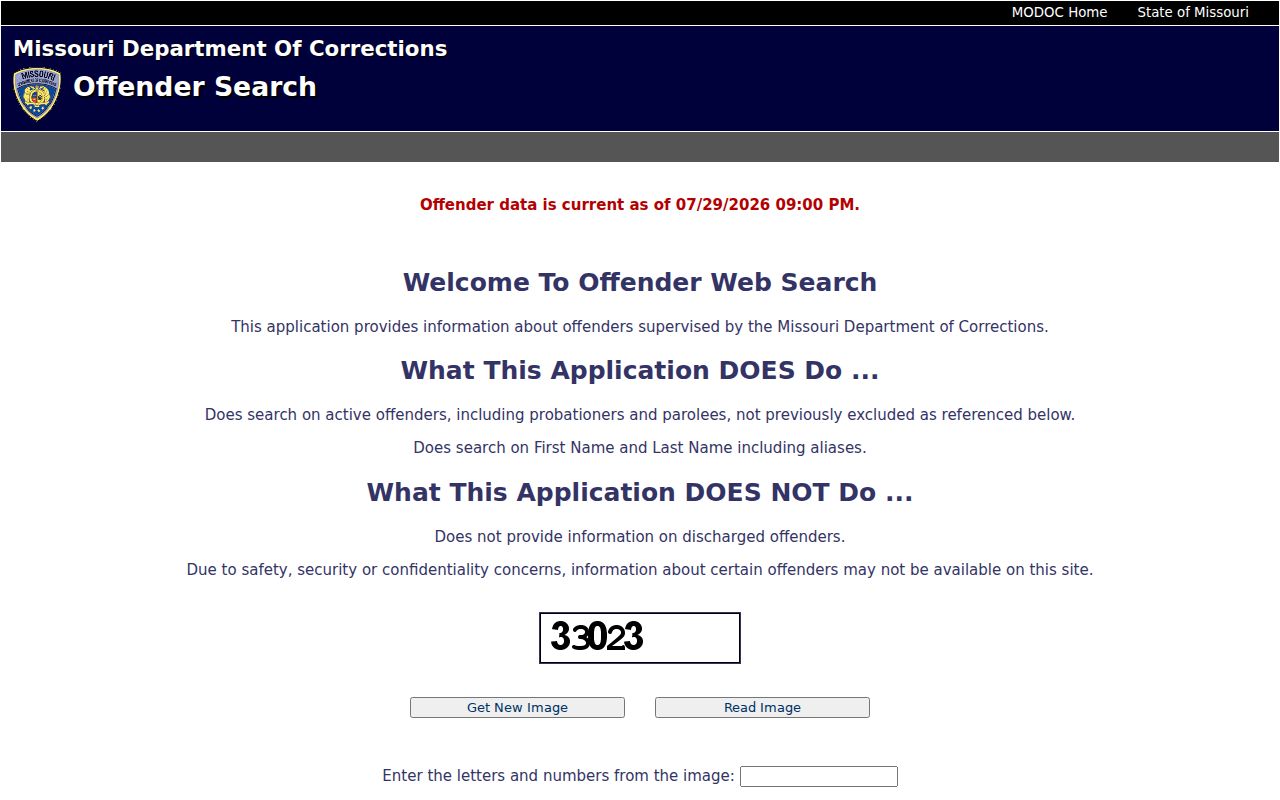 Lawrence County criminal history Missouri corrections search